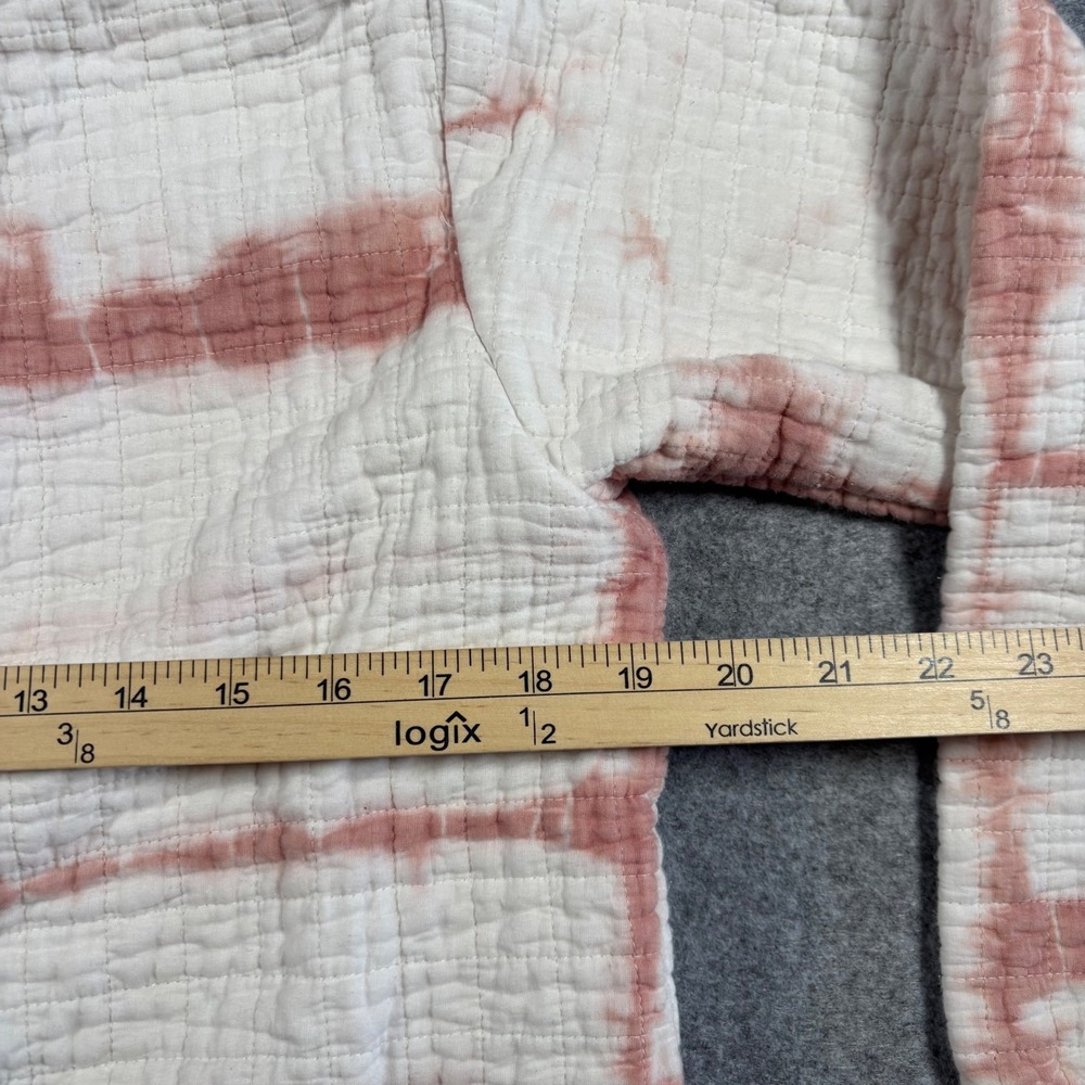 Emerson Fry India Collection Organic Cotton Quilted Gauze Jacket Pink White L - Picture 7 of 11
